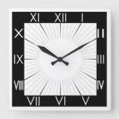 ヴィンテージパターンのローマ数字(黒) スクエア壁時計 (正面)