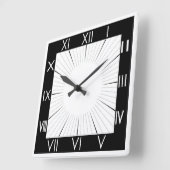 ヴィンテージパターンのローマ数字(黒) スクエア壁時計 (傾斜)