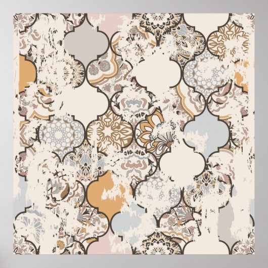 ヴィンテージパターンの属性の効果 ポスター (正面)