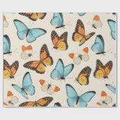 ヴィンテージパターンの詳細なトロピックbutterfl ラッピングペーパー (フラット)