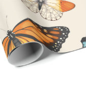 ヴィンテージパターンの詳細なトロピックbutterfl ラッピングペーパー (ロールコーナー)