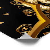 ヴィンテージパターンの黒い背景と金色のel ポスター (角)