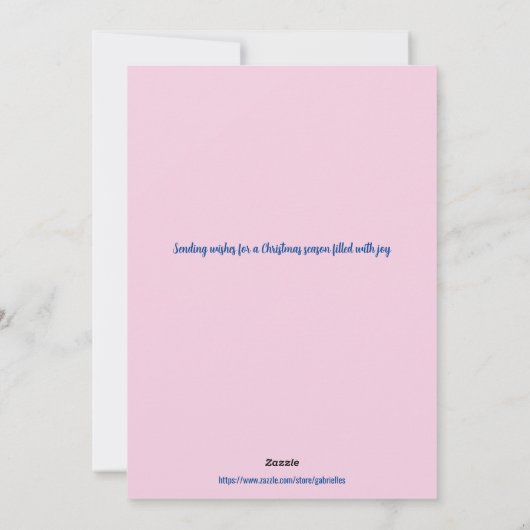 ヴィンテージパターンクリスマスオーナメントアートフラット シーズンカード (裏面)