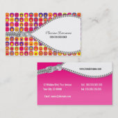 ヴィンテージパターンジッパーのファッションビジネスカード 名刺 (正面/裏面)