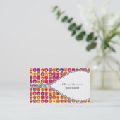 ヴィンテージパターンジッパーのファッションビジネスカード 名刺 (スタンド正面)