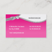 ヴィンテージパターンジッパーのファッションビジネスカード 名刺 (裏面)