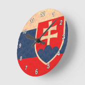 ヴィンテージパターンスロバキアの旗 ラウンド壁時計 (傾斜)