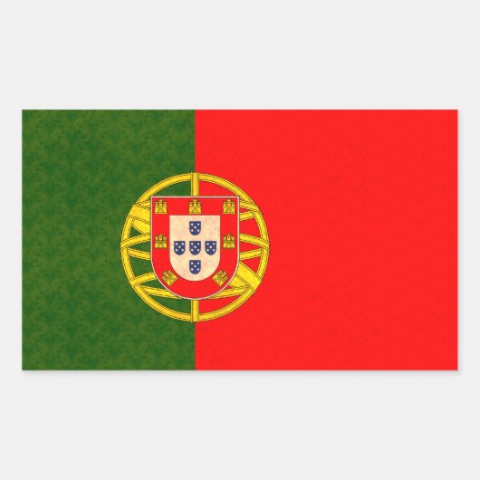 ヴィンテージパターンポルトガル国旗 長方形シール (正面)