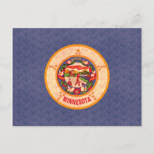 ヴィンテージパターンミネソタン国旗 ポストカード (正面)