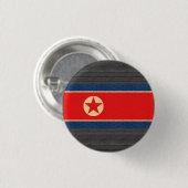 ヴィンテージパターン北朝鮮人の旗 缶バッジ (正面&裏面)