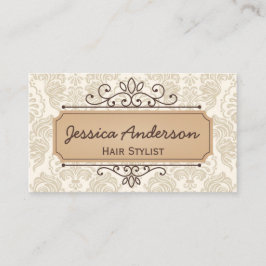 ヴィンテージパターン名刺のレトロの美容師 名刺