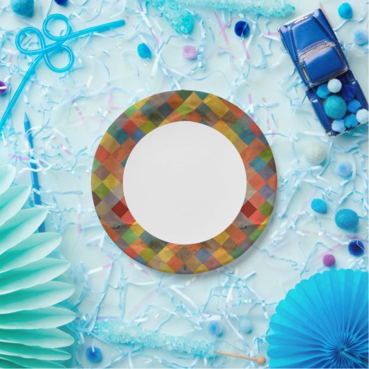 ヴィンテージパターン幾何学 ペーパープレート (パーティー)