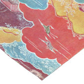 ヴィンテージパターン紅型:クレーンと亀 ショートテーブルランナー (コーナー)