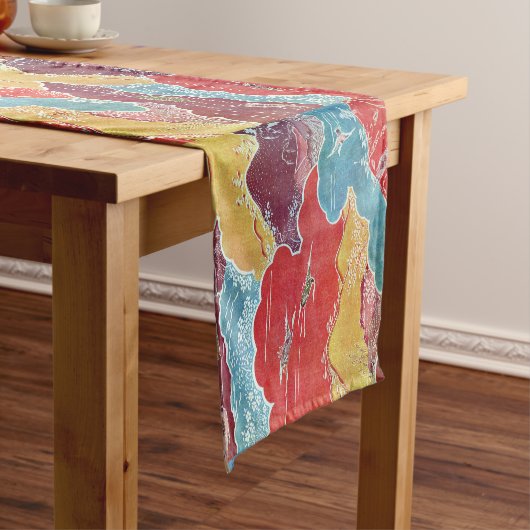 ヴィンテージパターン紅型:クレーンと亀 ショートテーブルランナー (インサイチュ)