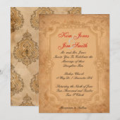 ヴィンテージパターン結婚式招待状 招待状 (正面/裏面)
