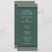 ヴィンテージパターン銀金属結婚式の招待 招待状 (正面/裏面)