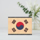 ヴィンテージパターン韓国国旗 ポストカード (スタンド正面)