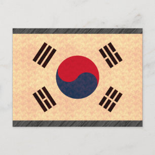 ヴィンテージパターン韓国国旗 ポストカード