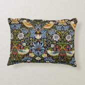 ヴィンテージパターン鳥類フルーツブルーグリーンレッド アクセントクッション (裏面)