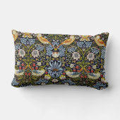 ヴィンテージパターン鳥類フルーツブルーグリーンレッド ランバークッション (裏面)