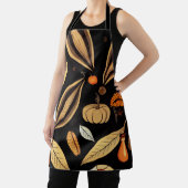 ヴィンテージパターン(の模様が)あるカボチャと離れ秋 エプロン (インサイチュ)