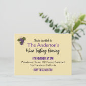 ヴィンテージパターン(の模様が)あるワイン試飲パーティー 招待状 (スタンド正面)