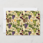 ヴィンテージパターン(の模様が)あるワイン試飲パーティー 招待状 (裏面)