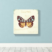 ヴィンテージパターン（の模様が）ある蝶 キャンバスプリント (インサイチュ (ウッドフロア))