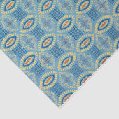 ヴィンテージパターン（の模様が）ある青 薄葉紙 (詳細)