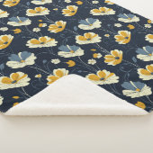 ヴィンテージパターン、エレガントフローラデザイン シェルパブランケット (3/4)