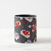 ヴィンテージパターン、エレガントフローラデザイン マグカップ (中央)