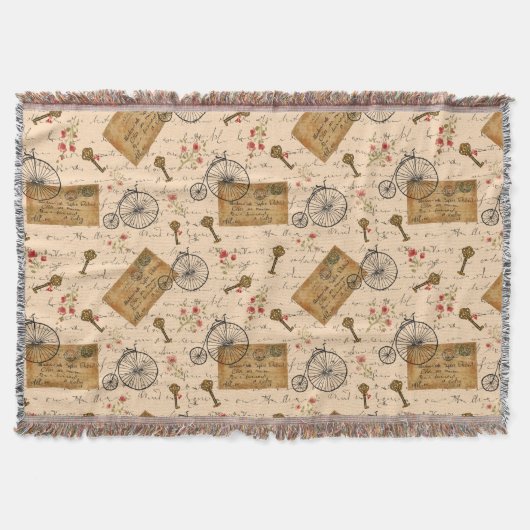 ヴィンテージパターン スローブランケット (正面)