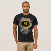 ヴィンテージパターン（モノグラム文字D） Tシャツ (正面フル)