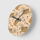 ヴィンテージパターン ラウンド壁時計 (傾斜)