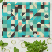 ヴィンテージパターン（三角形と円） キッチンタオル (折り畳み)