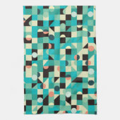 ヴィンテージパターン（三角形と円） キッチンタオル (縦)