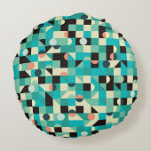 ヴィンテージパターン（三角形と円） ラウンドクッション (裏面)