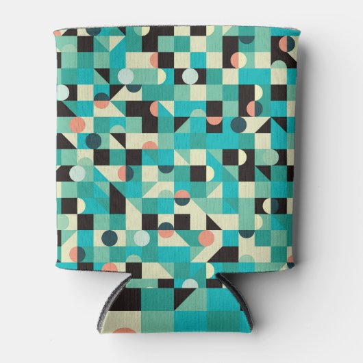 ヴィンテージパターン（三角形と円） 缶クーラー (正面)