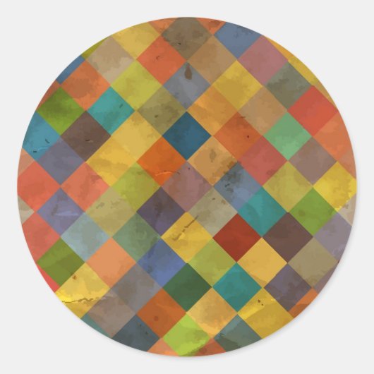 ヴィンテージパターン。幾何学模様 ラウンドシール (正面)