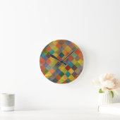 ヴィンテージパターン。幾何学模様 ラウンド壁時計 (ホーム)