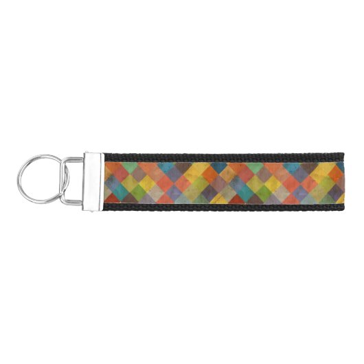 ヴィンテージパターン。 幾何学的 リストバンドキーホルダー (鍵左)
