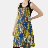 ヴィンテージパターン(黒い背景にサボテン)S エプロン (インサイチュ)