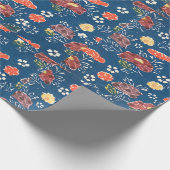 ヴィンテージパターンBingata：牡丹と小さなチェア… ラッピングペーパー (角)