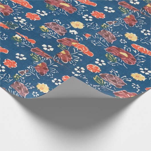 ヴィンテージパターンBingata：牡丹と小さなチェア… ラッピングペーパー (角)