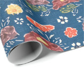 ヴィンテージパターンBingata：牡丹と小さなチェア… ラッピングペーパー (ロールコーナー)