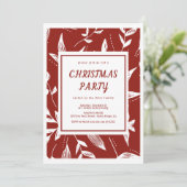 ヴィンテージパター赤と白ンクリスマスパーティー 招待状 (スタンド正面)