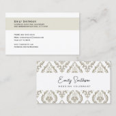 ヴィンテージパタ結婚ーンのお祝い名刺 名刺 (正面/裏面)