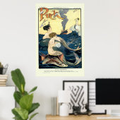 ヴィンテージパックのカバー(人魚) ポスター (ホームオフィス)