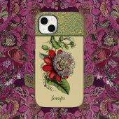 ヴィンテージパッションフラワーボタニカルモノグラム名 Case-Mate iPhoneケース