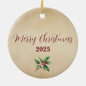 ヴィンテージパッチワークキルトクリスマスオーナメント セラミックオーナメント (裏面)